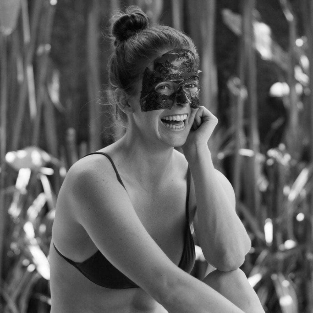 Lucy with Trefiel skincare products